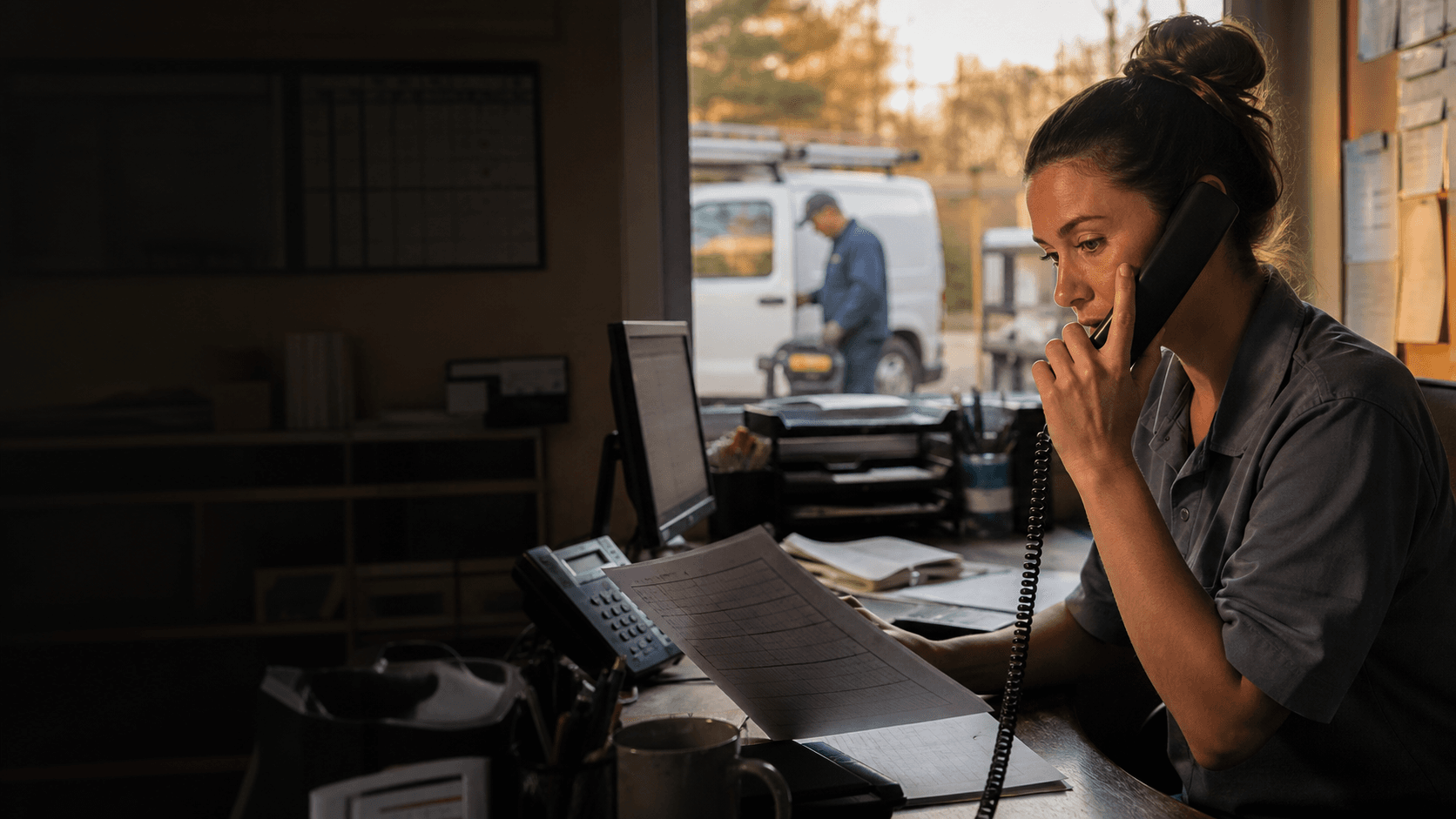 HVAC dispatch manager handling service calls